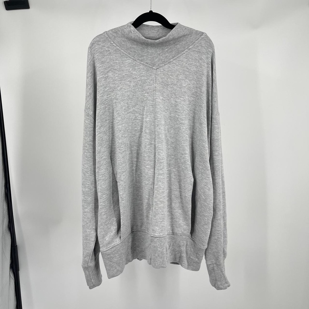 Athleta Women's Mock Neck Oversized Sweatshirt M Cozy Boxy Dolman Yoga Lounge